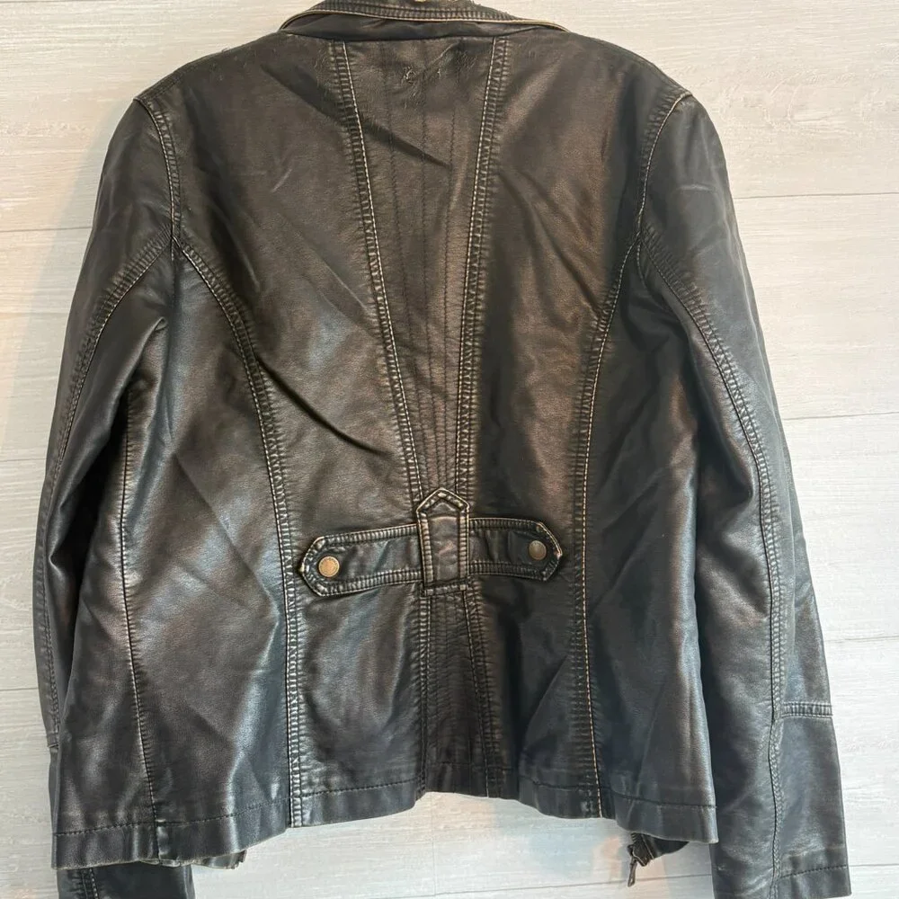 Big Chill Vintage Soft Black Non-LeatherJacket Size M - Picture 4 of 7